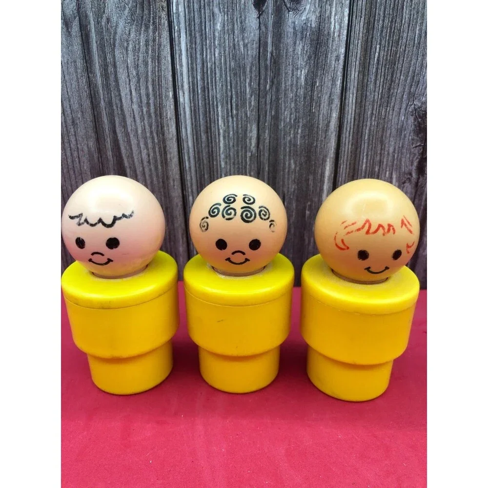 Fisher Price Vintage ChunkyPeople 1974 (5) & Click Clatter Car Works